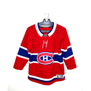 Vintage Montreal Canadiens Jersey Large XL Youth Boys Red NHL Home Sewn